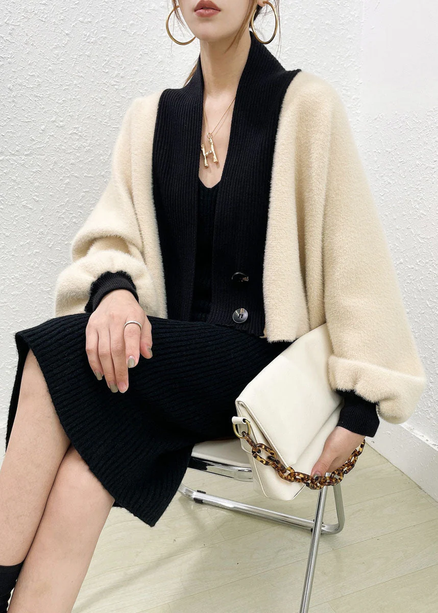 Beautiful Beige Mink Hair Knitted Coats And Knitted Long Dress Two Pieces Set Winter - republicanstateiBeautiful Beige Mink Hair Knitted Coats And Knitted Long Dress Two Pieces Set Winter - republicanstatei