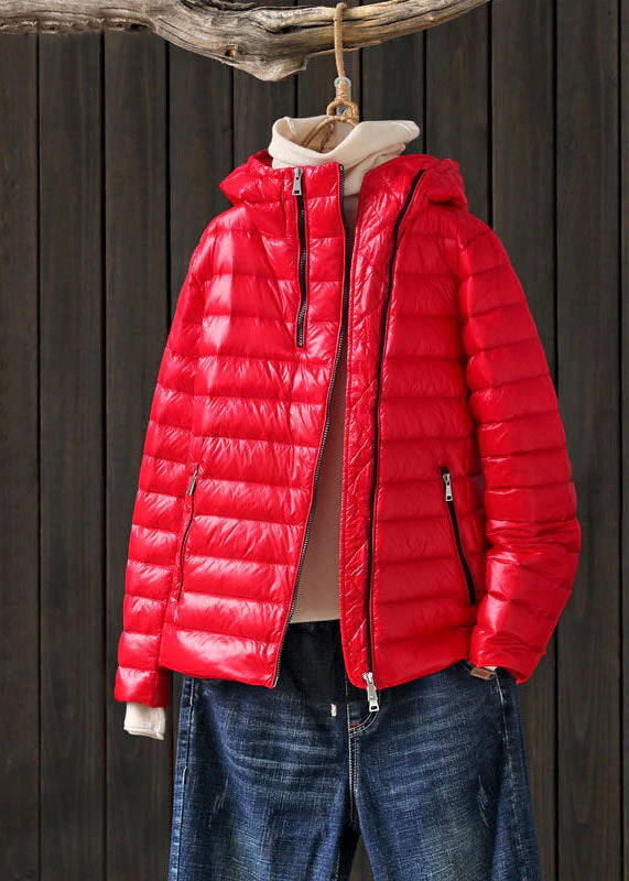 Art White Stand Collar Hooded Zip Up Pockets Duck Down Puffer Jacket Winter - republicanstateiArt White Stand Collar Hooded Zip Up Pockets Duck Down Puffer Jacket Winter - republicanstatei