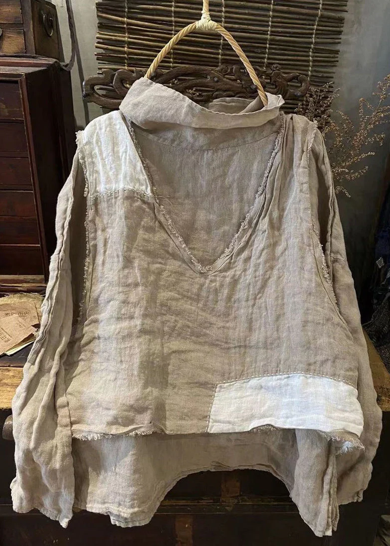 Vintage White V Neck Waistcoat And T Shirt Linen Two Pieces Set Spring - republicanstateiVintage White V Neck Waistcoat And T Shirt Linen Two Pieces Set Spring - republicanstatei