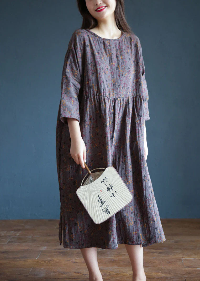 Chic Purple Oversized Print Exra Large Hem Cotton Holiday Dress Spring - republicanstateiChic Purple Oversized Print Exra Large Hem Cotton Holiday Dress Spring - republicanstatei
