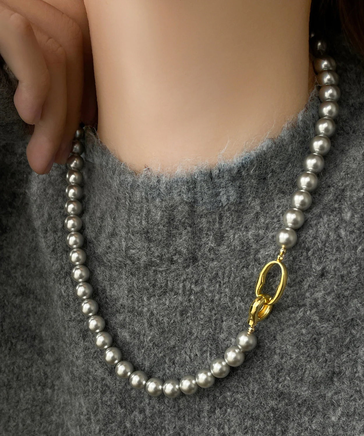 Women White Sterling Silver Overgild Pearl Beading Graduated Bead Necklace - republicanstateiWomen White Sterling Silver Overgild Pearl Beading Graduated Bead Necklace - republicanstatei