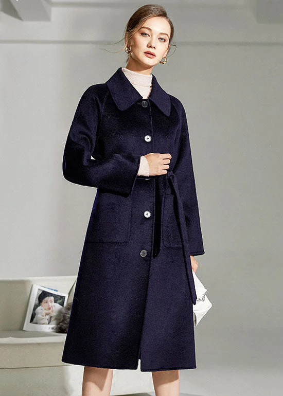 French Navy Peter Pan Collar Pockets Woolen Single Breasted Coat Winter - republicanstateiFrench Navy Peter Pan Collar Pockets Woolen Single Breasted Coat Winter - republicanstatei