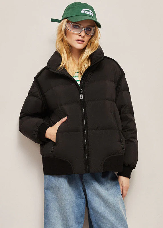 Fashion Khaki Stand Collar Zip Up Thick Duck Down Puffer Jacket Winter - republicanstateiFashion Khaki Stand Collar Zip Up Thick Duck Down Puffer Jacket Winter - republicanstatei