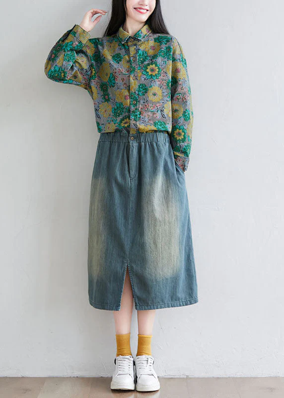 Stylish Colorblock Peter Pan Collar Patchwork Print Denim Dress Spring - republicanstateiStylish Colorblock Peter Pan Collar Patchwork Print Denim Dress Spring - republicanstatei