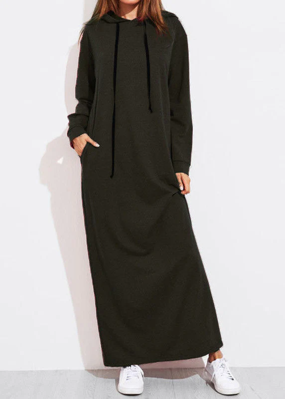 Casual Women Solid Color Full Sleeve Long Hooded Sweatshirt Dress Dark Gray - republicanstateiCasual Women Solid Color Full Sleeve Long Hooded Sweatshirt Dress Dark Gray - republicanstatei