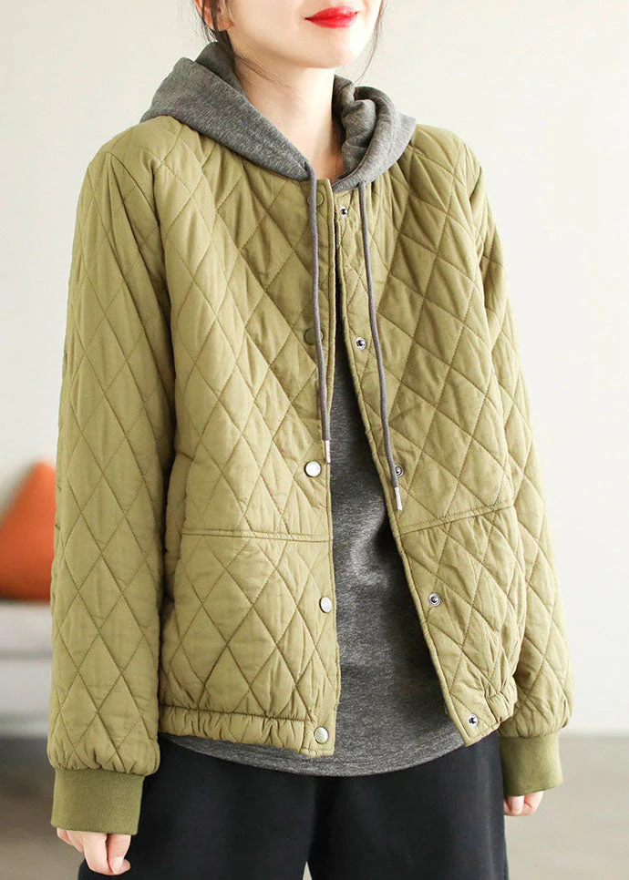 Classy Green Stand Collar Pockets Side Open Fine Cotton Filled Parka Jacket Winter - republicanstateiClassy Green Stand Collar Pockets Side Open Fine Cotton Filled Parka Jacket Winter - republicanstatei