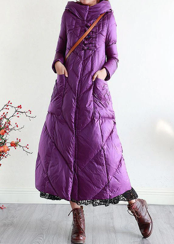 Modern Purple Hooded Oriental Button Lengthen Duck Down Puffer Coat Winter - republicanstateiModern Purple Hooded Oriental Button Lengthen Duck Down Puffer Coat Winter - republicanstatei