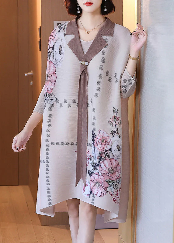 Plus Size Apricot Peter Pan Collar Print Low High Design Maxi Dress Long Sleeve - republicanstateiPlus Size Apricot Peter Pan Collar Print Low High Design Maxi Dress Long Sleeve - republicanstatei