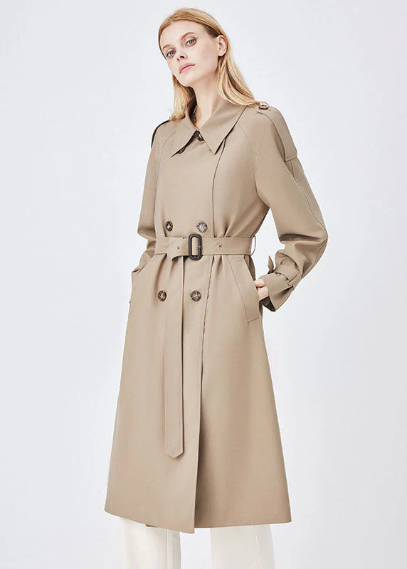 Unique Khaki Peter Pan Collar Pockets Sashes Cotton Double Breast Coat Outwear Fall - republicanstateiUnique Khaki Peter Pan Collar Pockets Sashes Cotton Double Breast Coat Outwear Fall - republicanstatei