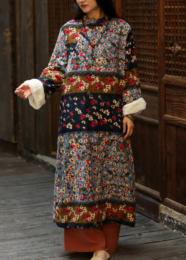 Italian Colorblock Print Patchwork Warm Fleece Dresses Long Dresses Winter - republicanstateiItalian Colorblock Print Patchwork Warm Fleece Dresses Long Dresses Winter - republicanstatei