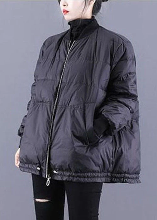 Classy Black Stand Collar Oversized Fine Cotton Filled Puffer Jacket Winter - republicanstateiClassy Black Stand Collar Oversized Fine Cotton Filled Puffer Jacket Winter - republicanstatei