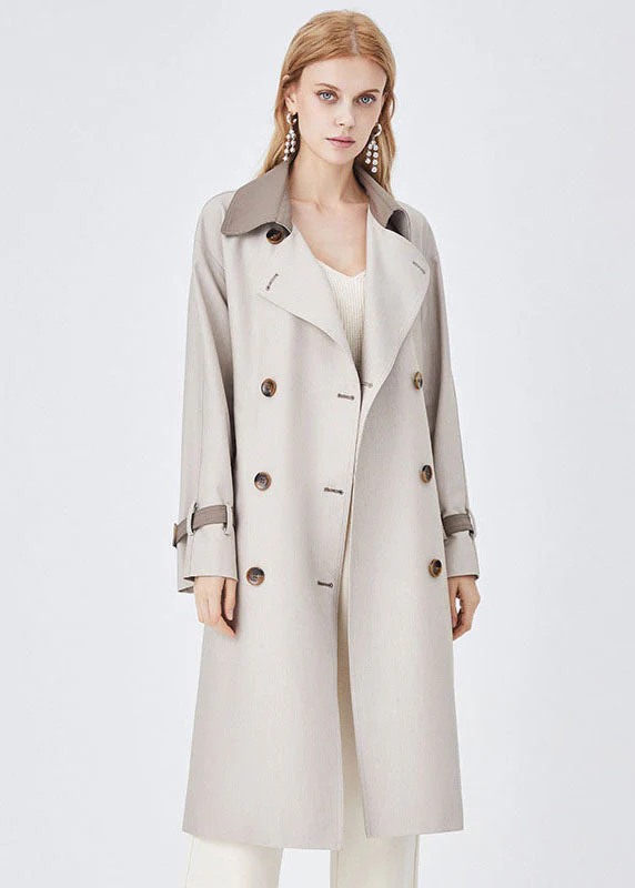 Chic Colorblock Turn-down Collar Patchwork Spandex Double Breasted Trench Spring - republicanstateiChic Colorblock Turn-down Collar Patchwork Spandex Double Breasted Trench Spring - republicanstatei