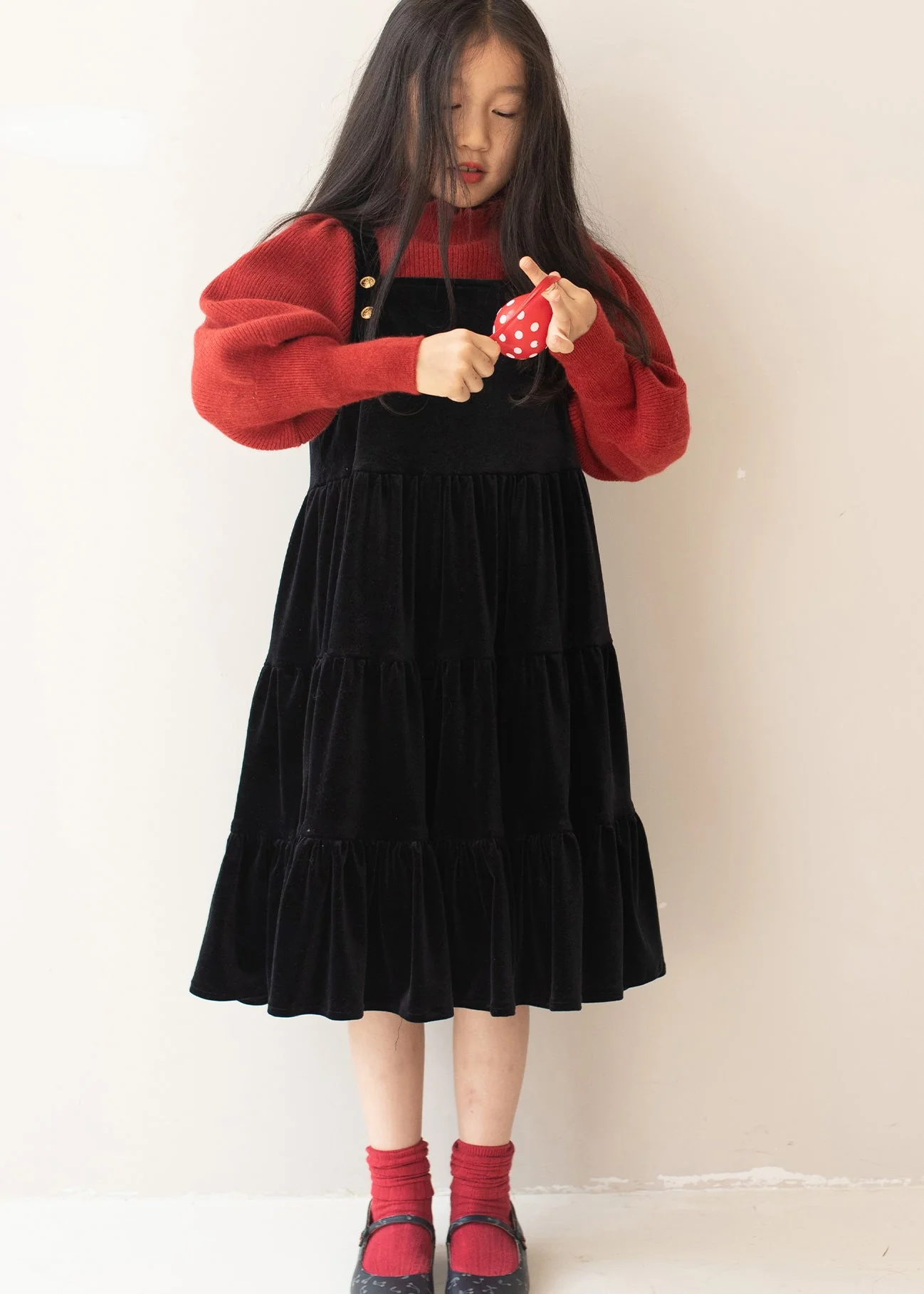 New Black Wrinkled Patchwork Silk Velour Kids Girls Long Dresses Fall - republicanstateiNew Black Wrinkled Patchwork Silk Velour Kids Girls Long Dresses Fall - republicanstatei