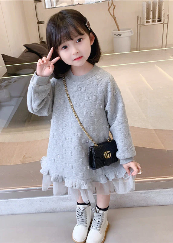 Boutique Pink O Neck Ruffled Tulle Patchwork Cotton Baby Girls Dress Fall - republicanstateiBoutique Pink O Neck Ruffled Tulle Patchwork Cotton Baby Girls Dress Fall - republicanstatei
