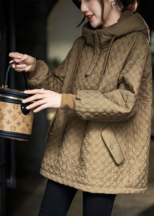 Italian Chocolate Hooded Drawstring Zippered Fine Cotton Filled Puffers Jackets Winter - republicanstateiItalian Chocolate Hooded Drawstring Zippered Fine Cotton Filled Puffers Jackets Winter - republicanstatei