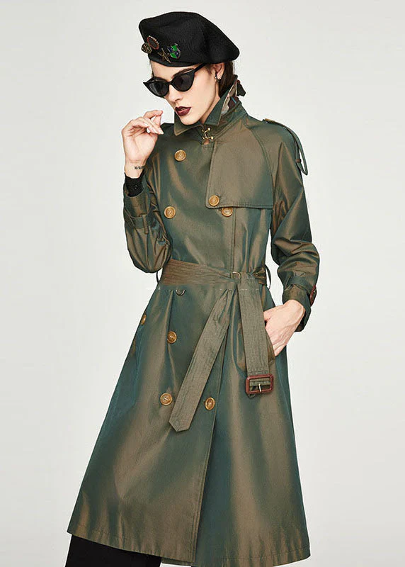 Women Khaki Notched Collar Side Open Cotton Double Breasted Trench Spring - republicanstateiWomen Khaki Notched Collar Side Open Cotton Double Breasted Trench Spring - republicanstatei