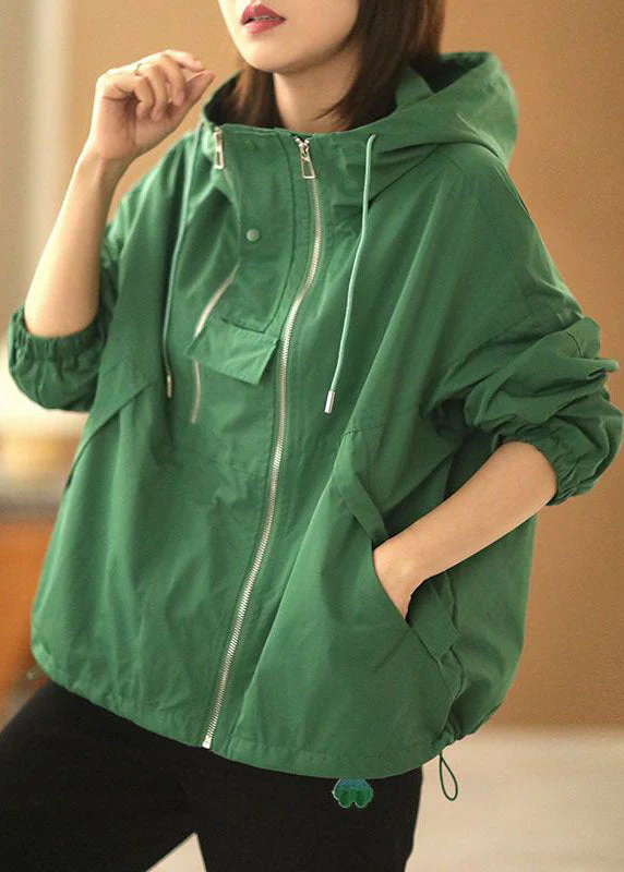 Bohemian Green Oversized Zippered Drawstring Cotton Hooded Coat Long Sleeve - republicanstateiBohemian Green Oversized Zippered Drawstring Cotton Hooded Coat Long Sleeve - republicanstatei
