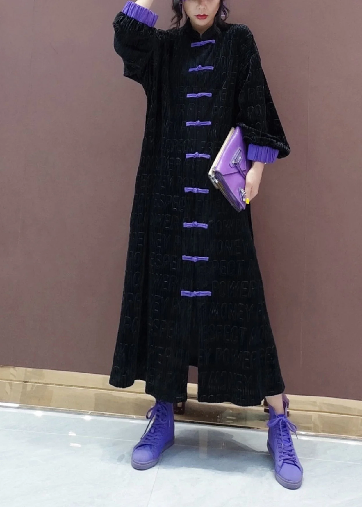Chinese Style Black Chinese Button Patchwork Silk Velour Trench Coat Spring - republicanstateiChinese Style Black Chinese Button Patchwork Silk Velour Trench Coat Spring - republicanstatei