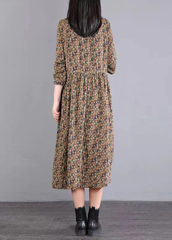Vintage Flower Knitted Lace Drawstring Splice Fake Two Piece Dress Autumn - republicanstateiVintage Flower Knitted Lace Drawstring Splice Fake Two Piece Dress Autumn - republicanstatei