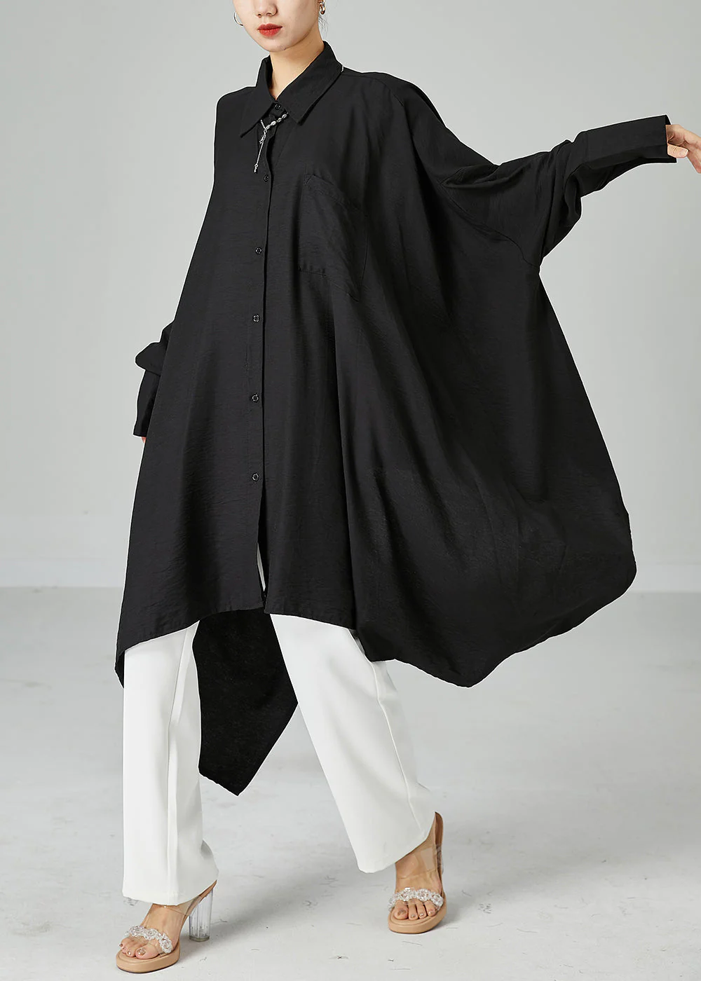 Style Black Asymmetrical Design Oversized Cotton A Line Dresses Summer - republicanstateiStyle Black Asymmetrical Design Oversized Cotton A Line Dresses Summer - republicanstatei