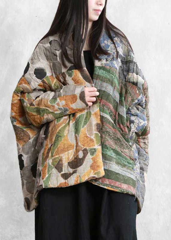 Italian Colorblock Oversized Patchwork Print Fine Cotton Filled Parkas Winter - republicanstateiItalian Colorblock Oversized Patchwork Print Fine Cotton Filled Parkas Winter - republicanstatei