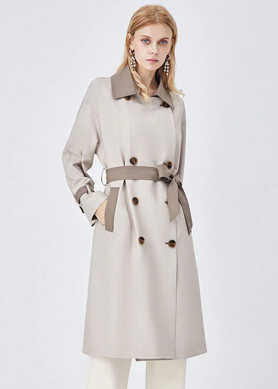 Chic Colorblock Turn-down Collar Patchwork Spandex Double Breasted Trench Spring - republicanstateiChic Colorblock Turn-down Collar Patchwork Spandex Double Breasted Trench Spring - republicanstatei