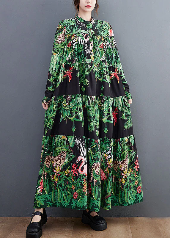 Women Green Oversized Patchwork Exra Large Hem Cotton Holiday Dress Spring - republicanstateiWomen Green Oversized Patchwork Exra Large Hem Cotton Holiday Dress Spring - republicanstatei