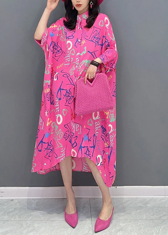 Vogue Red Asymmetrical Graphic Print Button Maxi Shirts Dress Long Sleeve - republicanstateiVogue Red Asymmetrical Graphic Print Button Maxi Shirts Dress Long Sleeve - republicanstatei