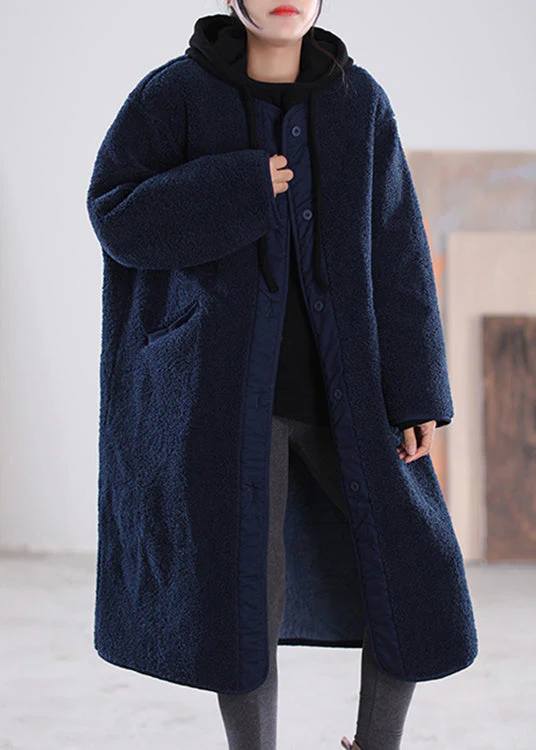 Loose Chocolate O-Neck Patchwork Button Pockets Faux Fur Coats Long Sleeve - republicanstateiLoose Chocolate O-Neck Patchwork Button Pockets Faux Fur Coats Long Sleeve - republicanstatei