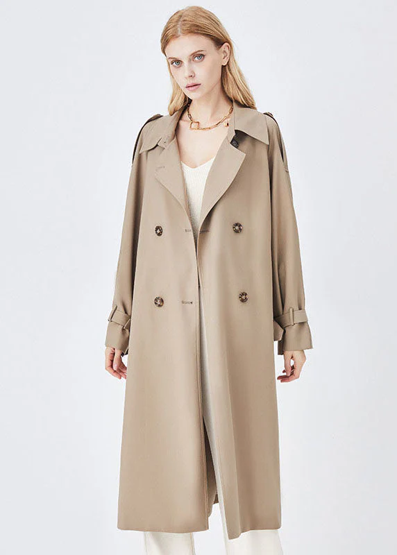 Unique Khaki Peter Pan Collar Pockets Sashes Cotton Double Breast Coat Outwear Fall - republicanstateiUnique Khaki Peter Pan Collar Pockets Sashes Cotton Double Breast Coat Outwear Fall - republicanstatei