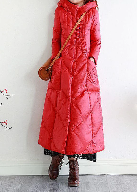 Modern Purple Hooded Oriental Button Lengthen Duck Down Puffer Coat Winter - republicanstateiModern Purple Hooded Oriental Button Lengthen Duck Down Puffer Coat Winter - republicanstatei