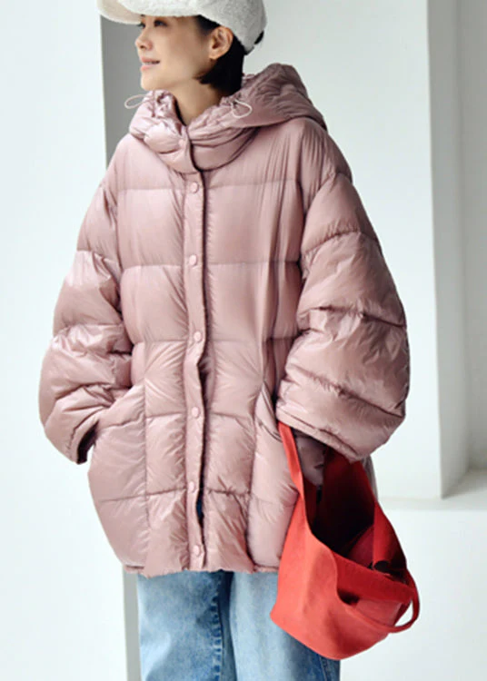 Cute Pink Drawstring Zippered Button Low High Design Hooded Duck Down Filled Down Coat Winter - republicanstateiCute Pink Drawstring Zippered Button Low High Design Hooded Duck Down Filled Down Coat Winter - republicanstatei