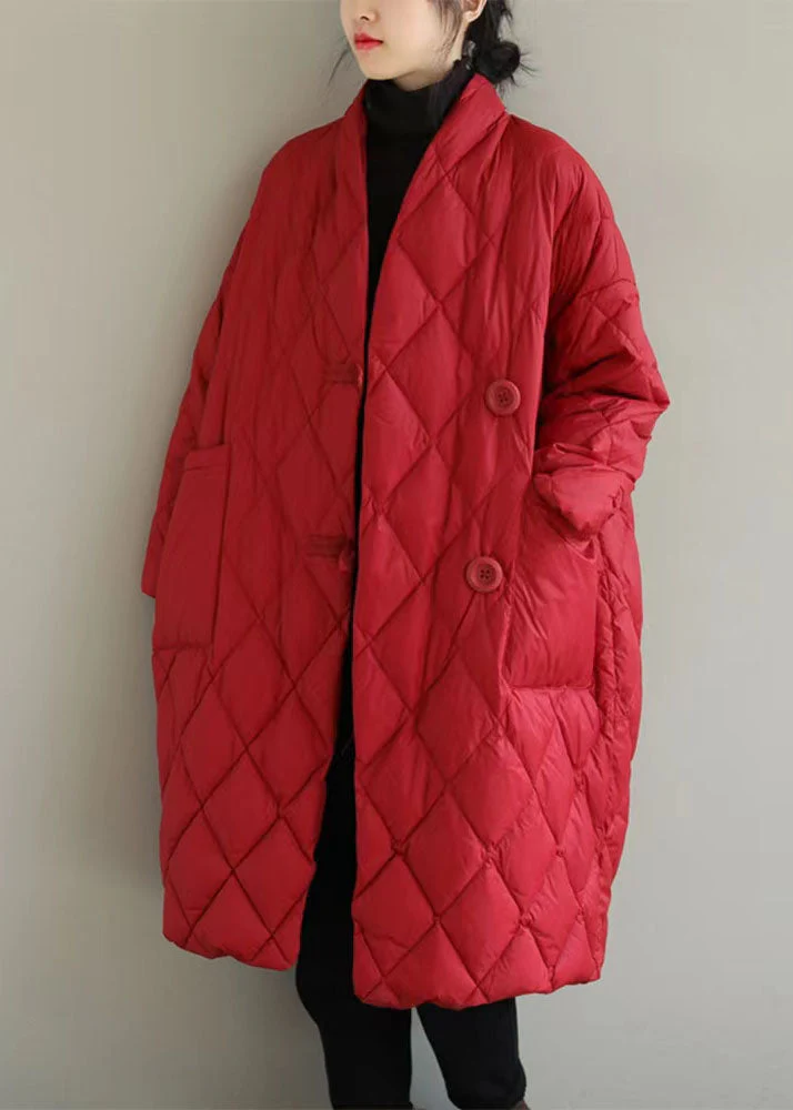 Classy Red Stand Collar Solid Big Pockets Fine Cotton Filled Puffers Jackets Winter - republicanstateiClassy Red Stand Collar Solid Big Pockets Fine Cotton Filled Puffers Jackets Winter - republicanstatei