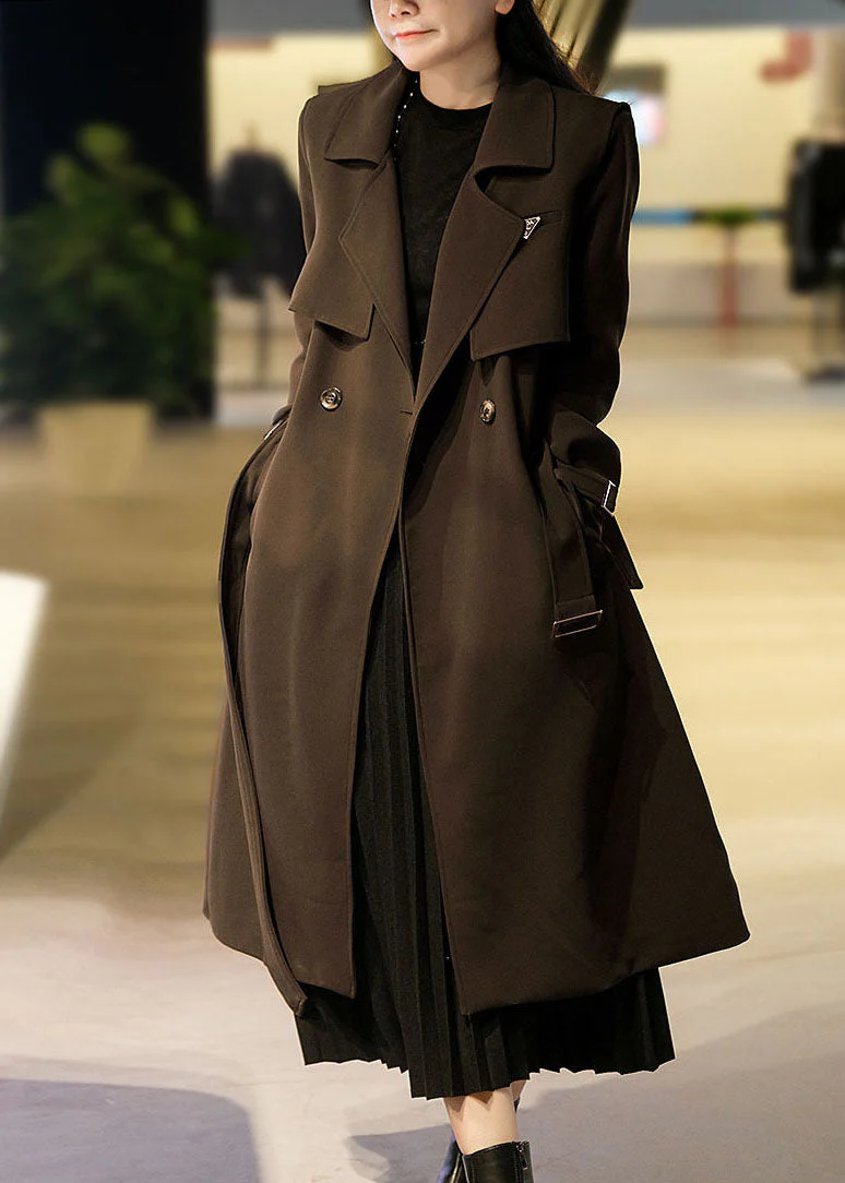 Stylish Chocolate Peter Pan Collar Button Sashes Spandex Coats Two Piece Set Fall - republicanstateiStylish Chocolate Peter Pan Collar Button Sashes Spandex Coats Two Piece Set Fall - republicanstatei