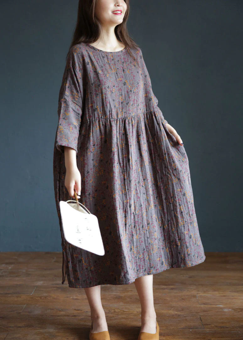 Chic Purple Oversized Print Exra Large Hem Cotton Holiday Dress Spring - republicanstateiChic Purple Oversized Print Exra Large Hem Cotton Holiday Dress Spring - republicanstatei