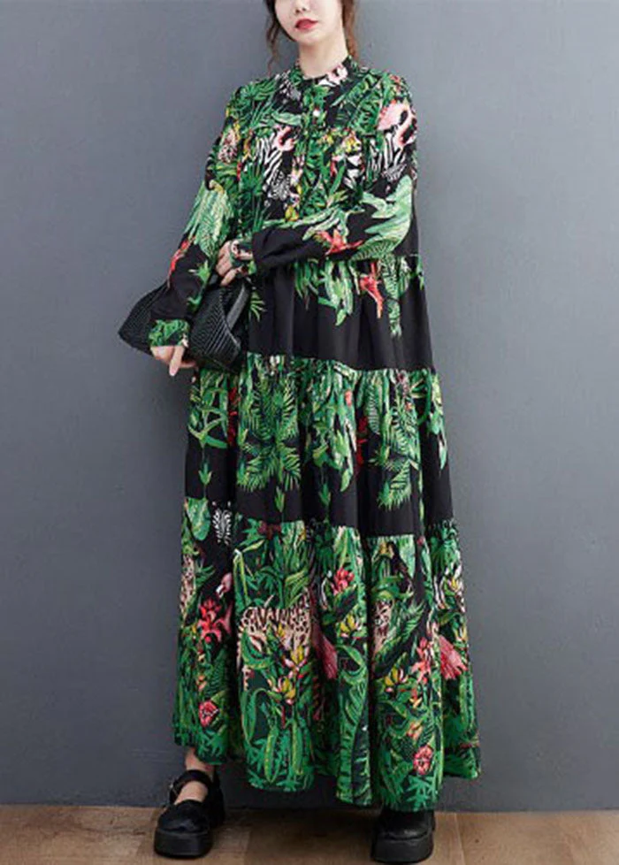 Women Green Oversized Patchwork Exra Large Hem Cotton Holiday Dress Spring - republicanstateiWomen Green Oversized Patchwork Exra Large Hem Cotton Holiday Dress Spring - republicanstatei
