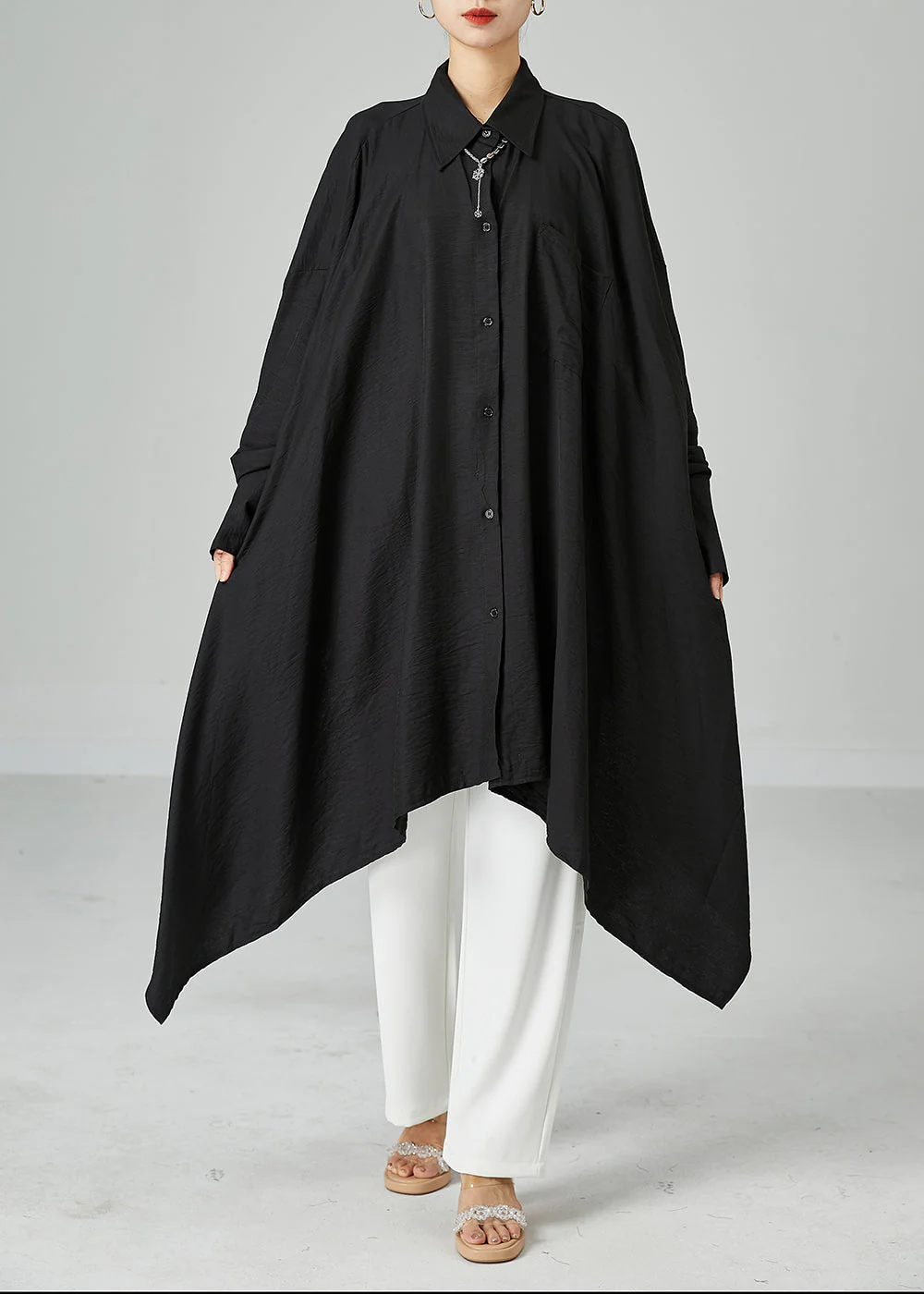 Style Black Asymmetrical Design Oversized Cotton A Line Dresses Summer - republicanstateiStyle Black Asymmetrical Design Oversized Cotton A Line Dresses Summer - republicanstatei