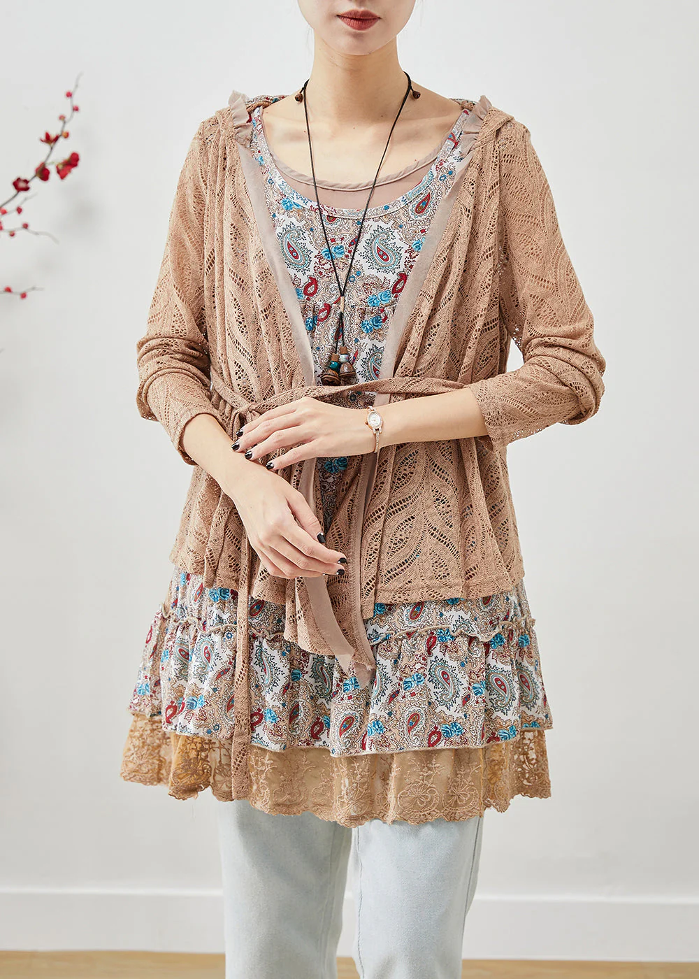 Women Khaki Hooded Patchwork Wrinkled Cotton Fake Two Piece Mini Dress Fall - republicanstateiWomen Khaki Hooded Patchwork Wrinkled Cotton Fake Two Piece Mini Dress Fall - republicanstatei