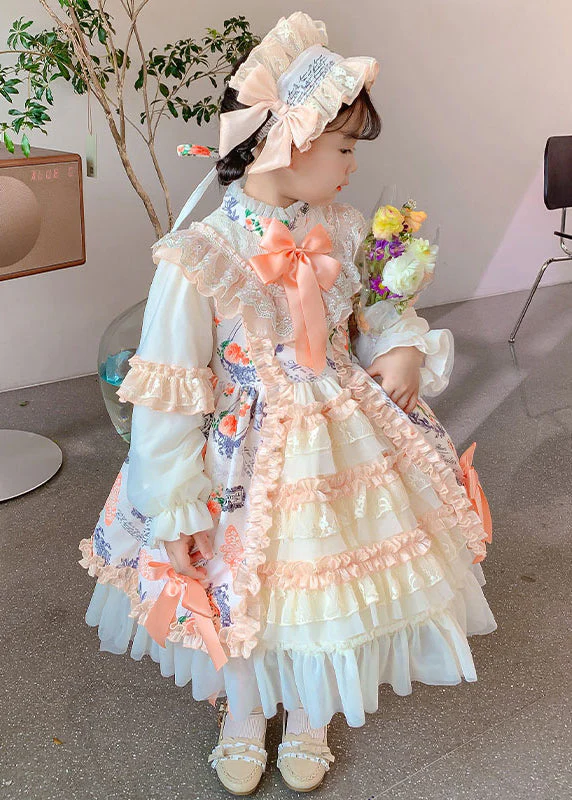 New Print Ruffled Bow Patchwork Cotton Kids Girls Princess Dresses Autumn - republicanstateiNew Print Ruffled Bow Patchwork Cotton Kids Girls Princess Dresses Autumn - republicanstatei