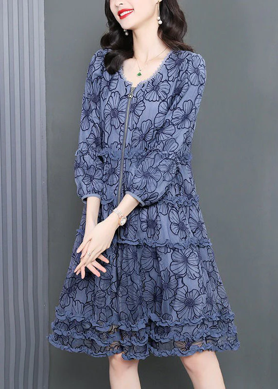 Bohemian O-Neck Zippered Ruffled Embroideried Floral Maxi Dress Long Sleeve - republicanstateiBohemian O-Neck Zippered Ruffled Embroideried Floral Maxi Dress Long Sleeve - republicanstatei