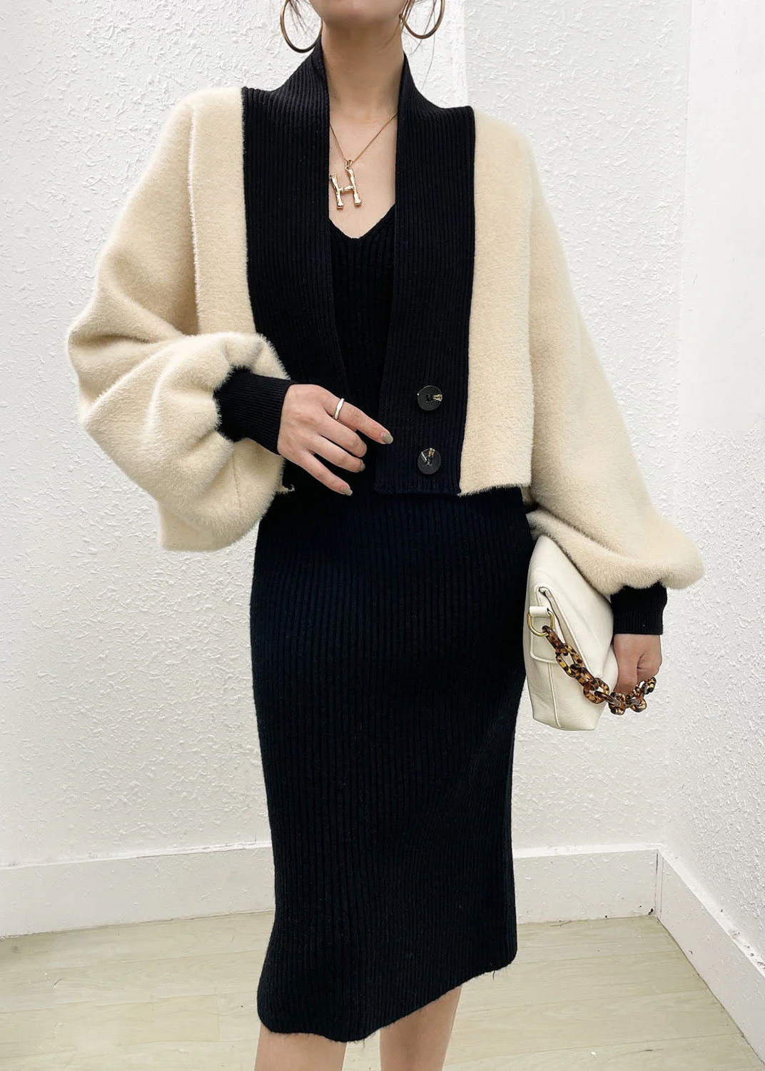 Beautiful Beige Mink Hair Knitted Coats And Knitted Long Dress Two Pieces Set Winter - republicanstateiBeautiful Beige Mink Hair Knitted Coats And Knitted Long Dress Two Pieces Set Winter - republicanstatei