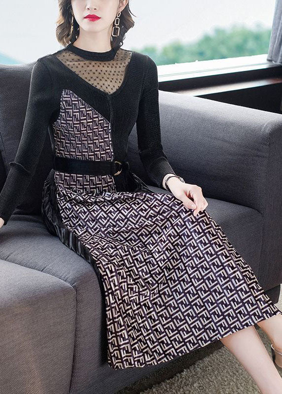 French Black Cinched Patchwork Side Open Silk Velour Maxi Dress Spring - republicanstateiFrench Black Cinched Patchwork Side Open Silk Velour Maxi Dress Spring - republicanstatei