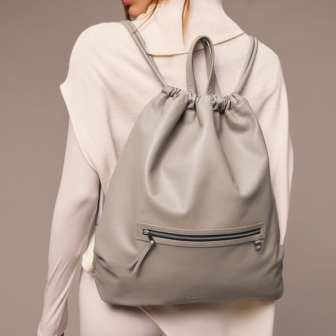 Drawstring Backpack - Greige/Silver - republicanstateiDrawstring Backpack - Greige/Silver - republicanstatei