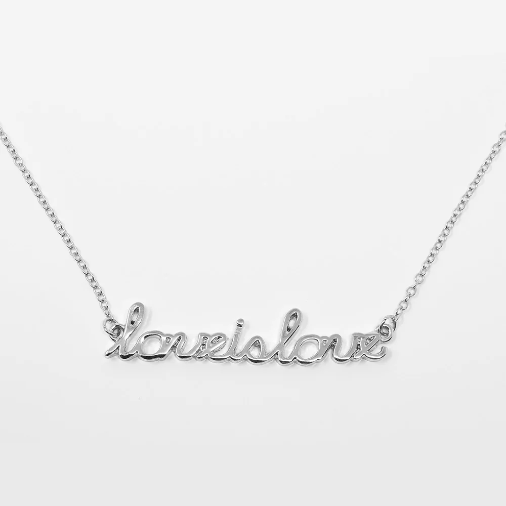 Love Is Love Cursive Necklace - republicanstateiLove Is Love Cursive Necklace - republicanstatei