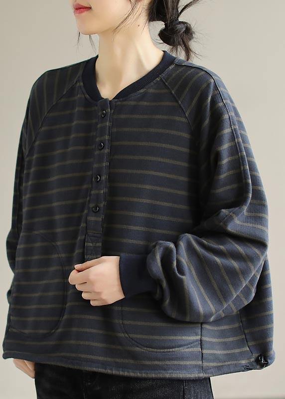 Simple O Neck Spring Clothes For Women Christmas Gifts Navy Striped Blouses - republicanstateiSimple O Neck Spring Clothes For Women Christmas Gifts Navy Striped Blouses - republicanstatei