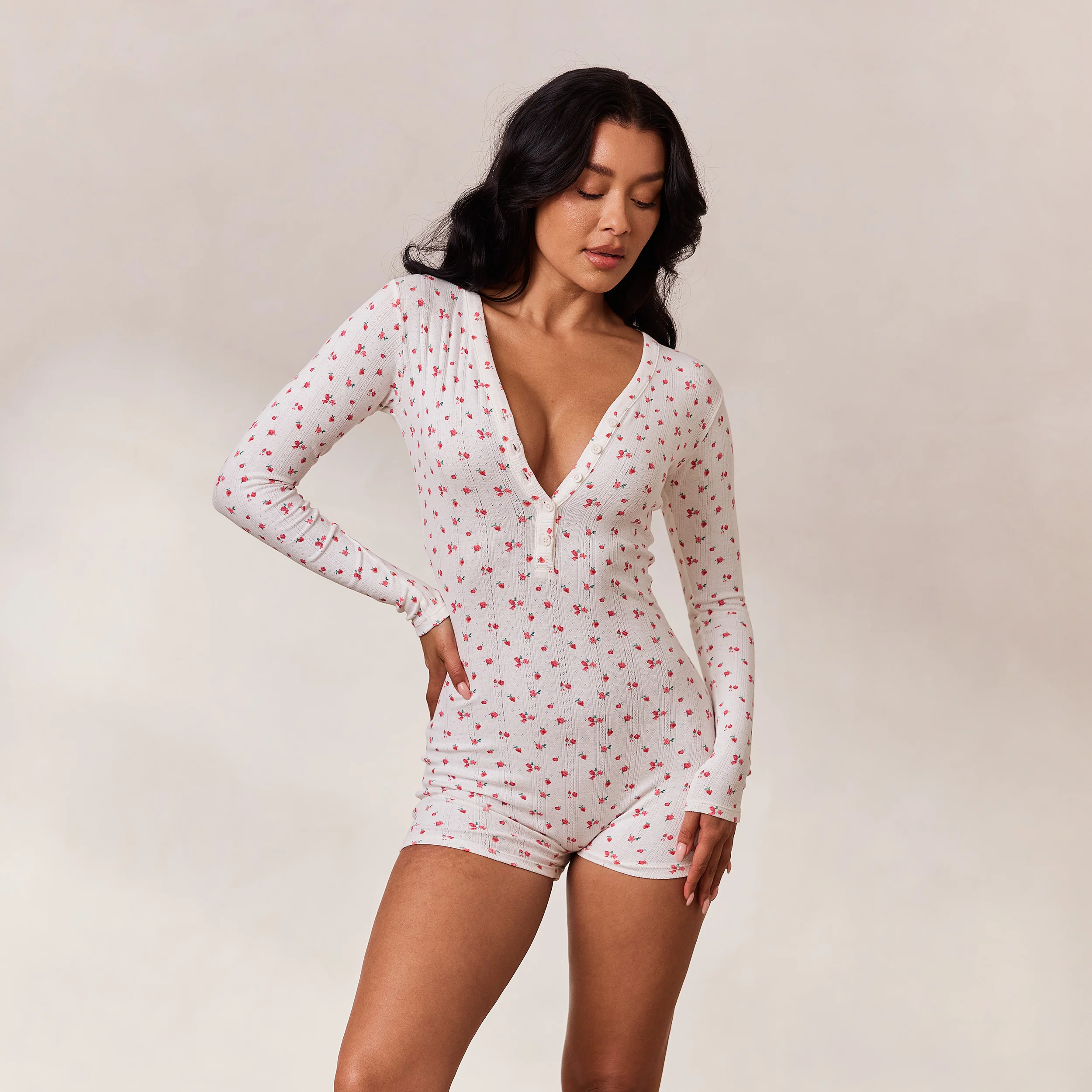 Floral Romper - White Print - republicanstateiFloral Romper - White Print - republicanstatei