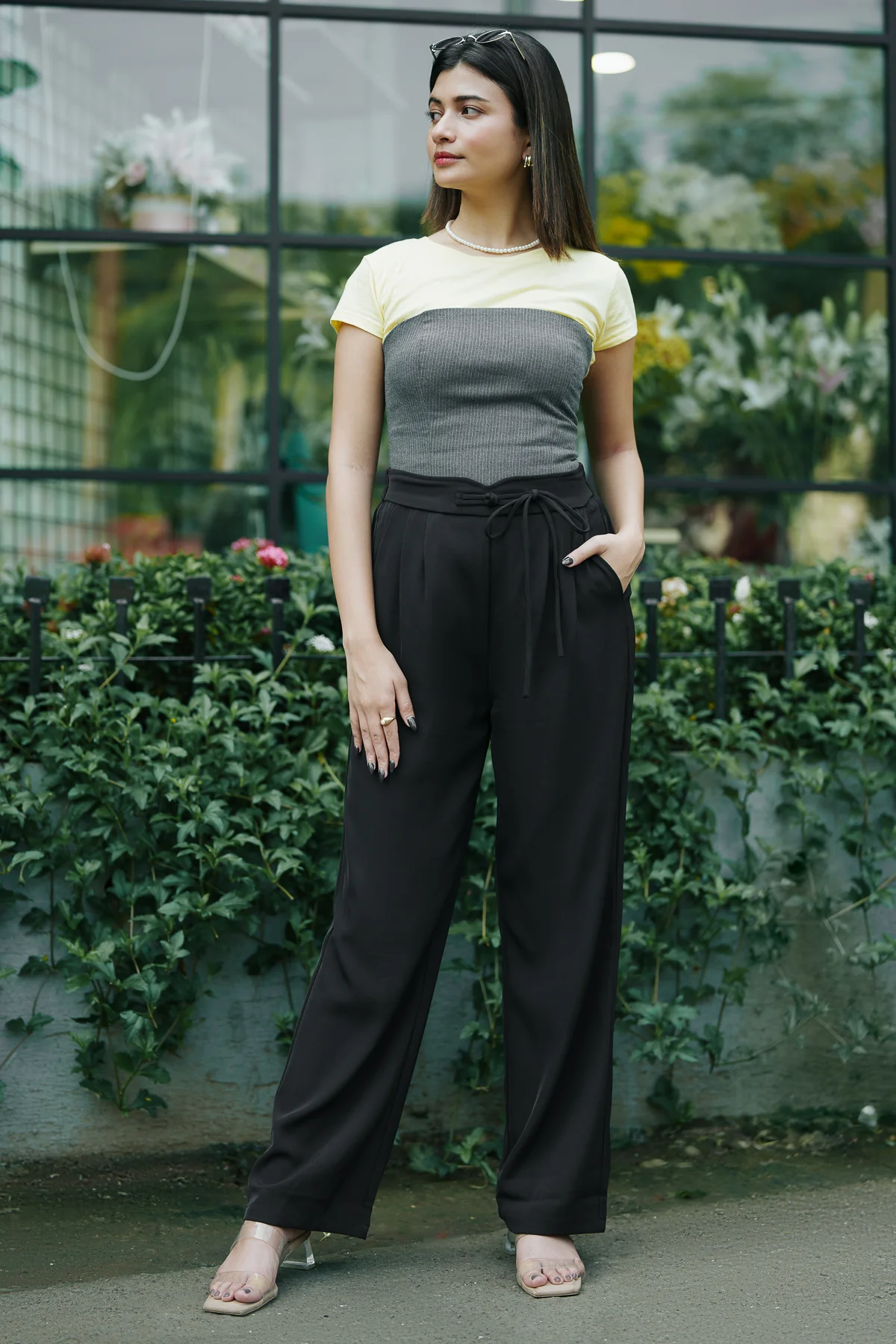 Nordic Black Knotted Korean Pants - republicanstateiNordic Black Knotted Korean Pants - republicanstatei