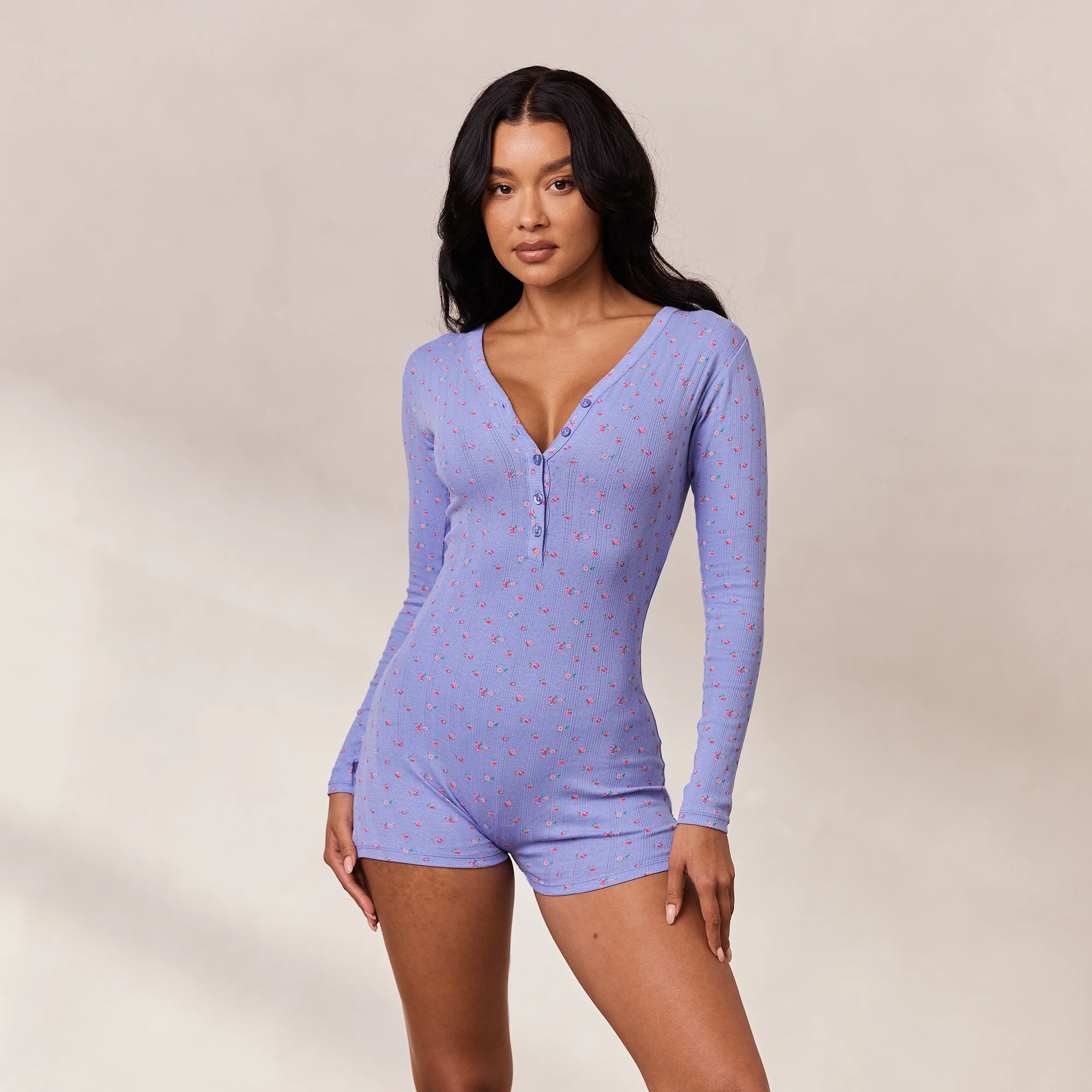 Floral Romper - Blue Print - republicanstateiFloral Romper - Blue Print - republicanstatei