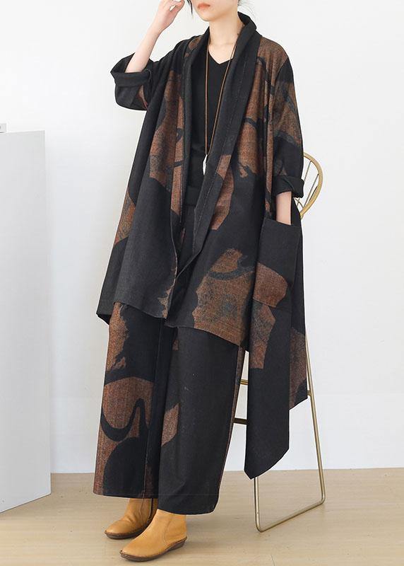 French Apricot Black Pockets Asymmetrical Design Fall Two Pieces Set Long sleeve - republicanstateiFrench Apricot Black Pockets Asymmetrical Design Fall Two Pieces Set Long sleeve - republicanstatei