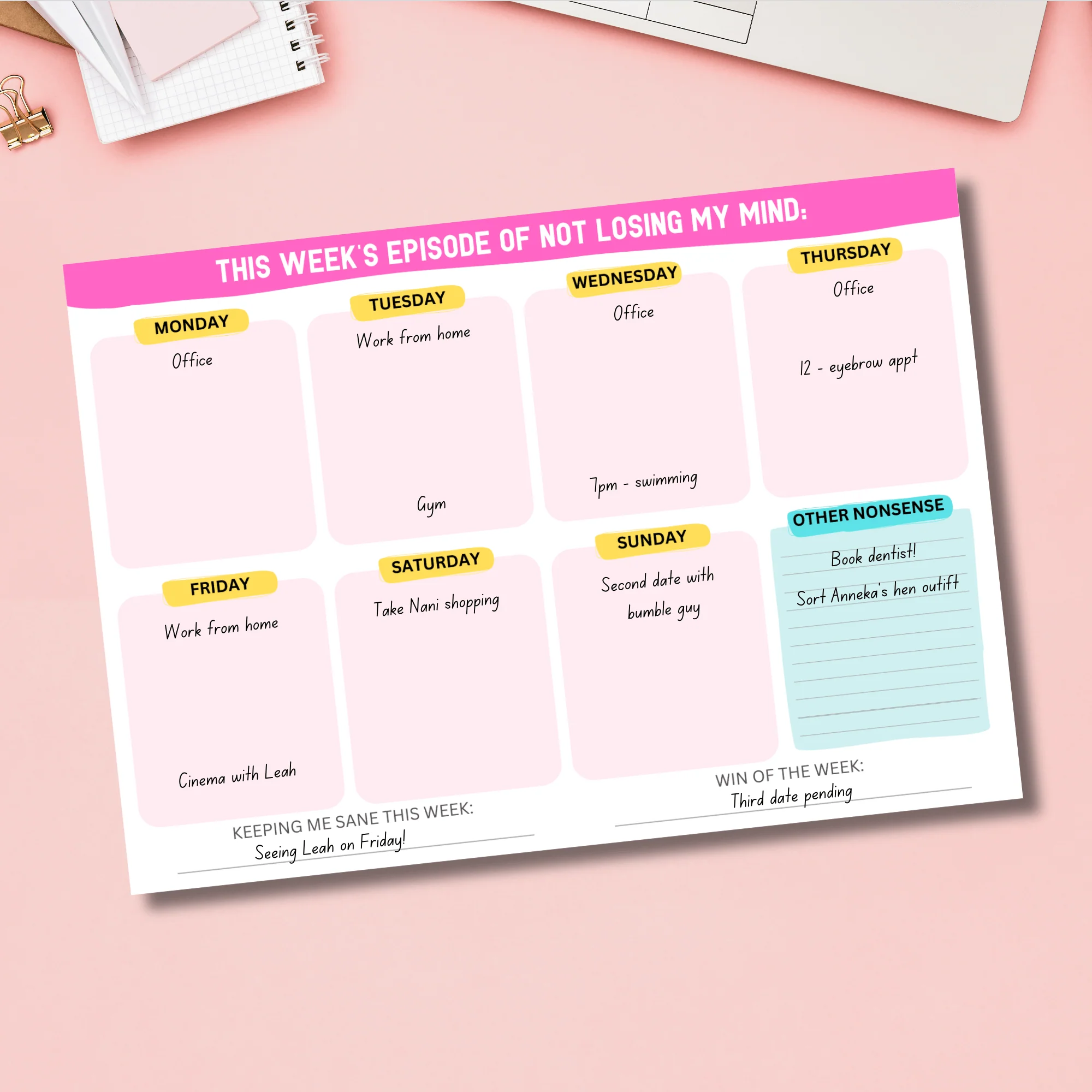 A4 weekly planner - republicanstateiA4 weekly planner - republicanstatei